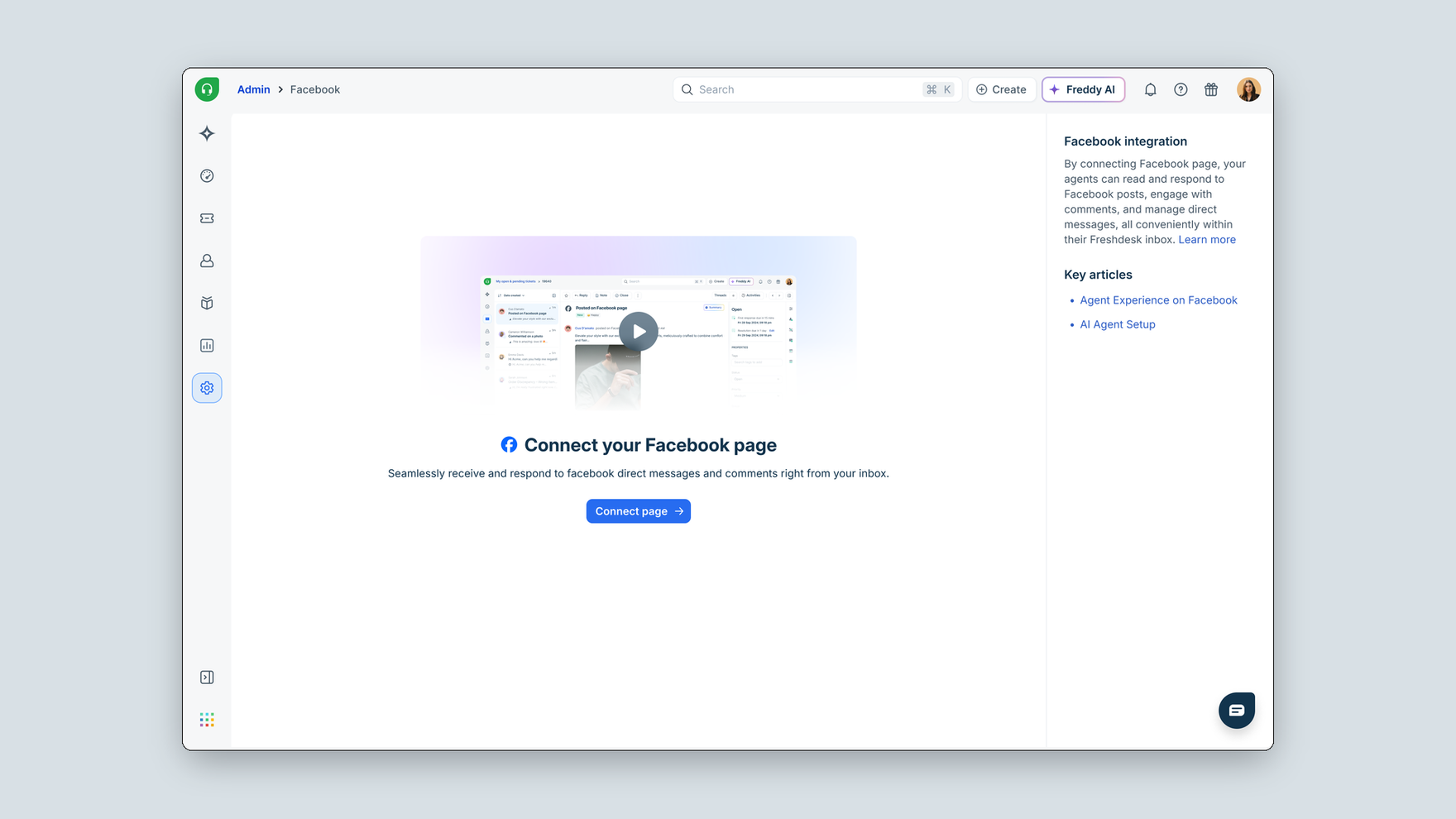The redesigned zero state: two lines, a short video and one Connect page button